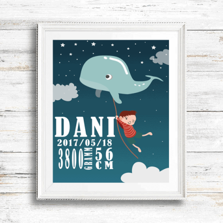 Bálnás újszülött emléklap