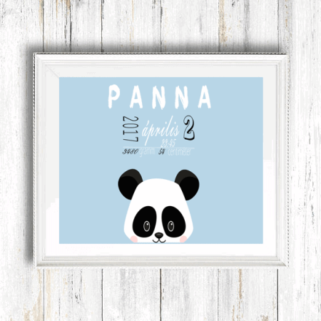 Pandás újszülött emléklap