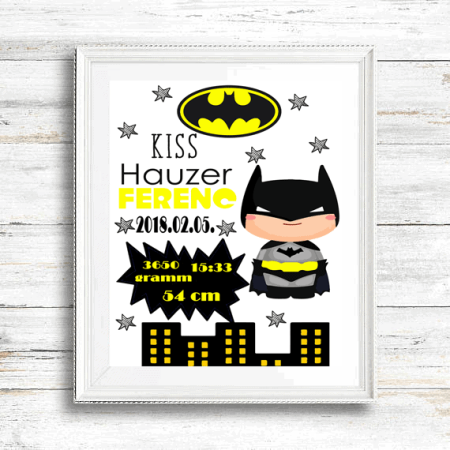 Batman újszülött emléklap
