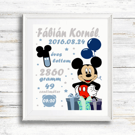 Mickey egeres születésnapi emléklap