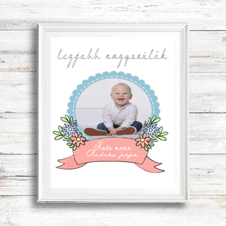 Legjobb nagyszülők emléklap fényképpel