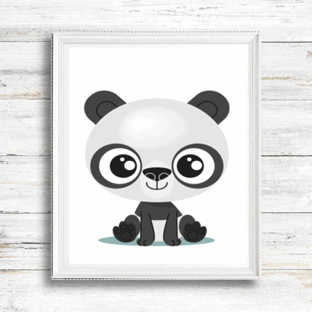 Nagyszemű panda gyerekszoba dekoráció