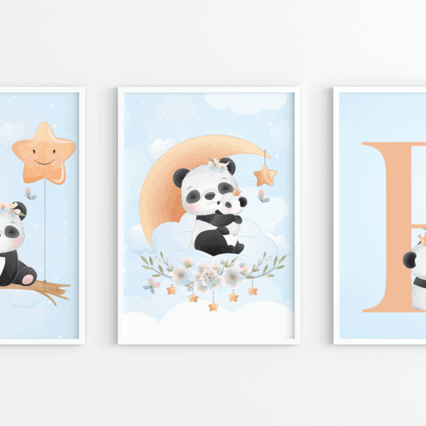 ÁlmodoZoo- Panda szett , ami tökéletes dekoráció gyerekszobába. A szettel igazán hangulatossá varázsolhatjuk a szobát.
