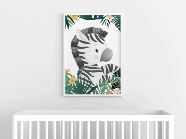 Dzsungel zebra gyerekszoba dekoráció . Egyedi emléklap ami szuper dekoráció a gyerekszobába és ajándéknak is remek ötlet.