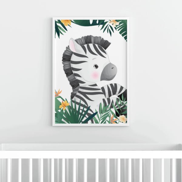 Dzsungel zebra gyerekszoba dekoráció . Egyedi emléklap ami szuper dekoráció a gyerekszobába és ajándéknak is remek ötlet.